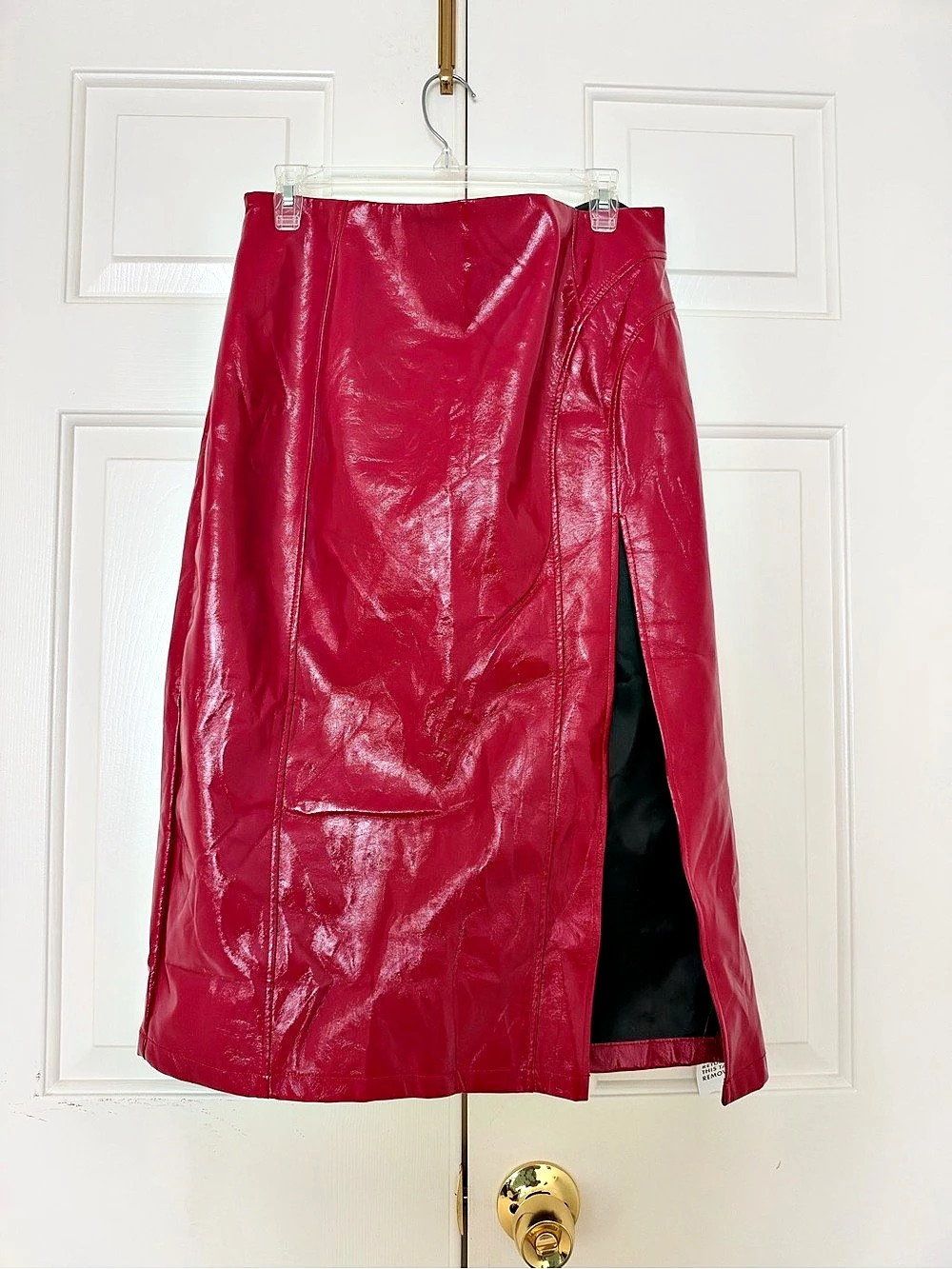 ASOS Faux Leather Midi Skirt Size 12 Like New